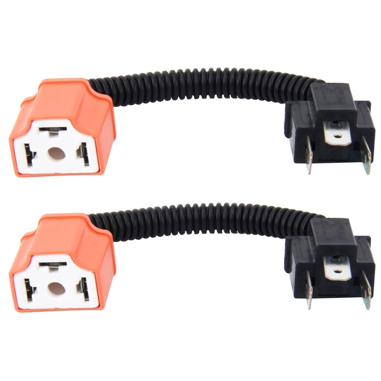 2 PCS H4 Car HID Xenon Headlight Male to Female Conversion Cable with Ceramic Adapter Socket - Wires by buy2fix | Online Shopping UK | buy2fix