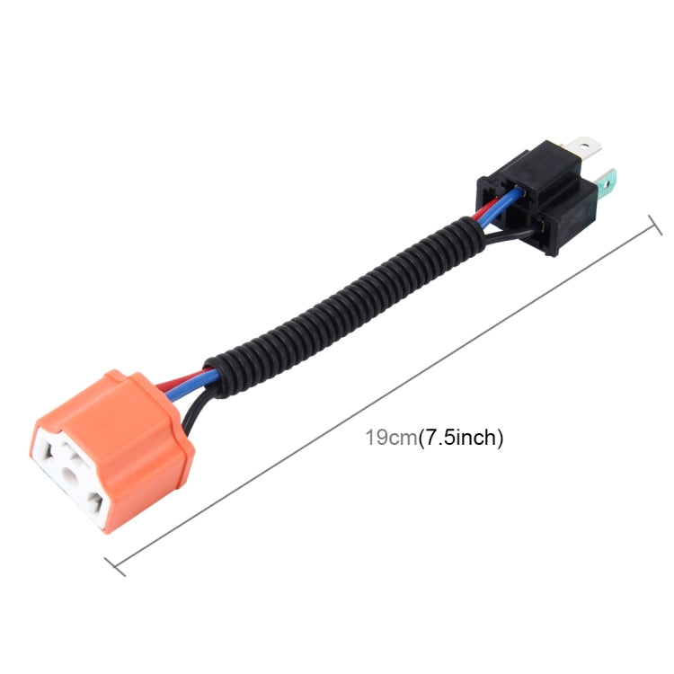 2 PCS H4 Car HID Xenon Headlight Male to Female Conversion Cable with Ceramic Adapter Socket - Wires by buy2fix | Online Shopping UK | buy2fix
