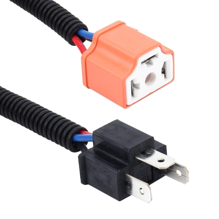 2 PCS H4 Car HID Xenon Headlight Male to Female Conversion Cable with Ceramic Adapter Socket - Wires by buy2fix | Online Shopping UK | buy2fix