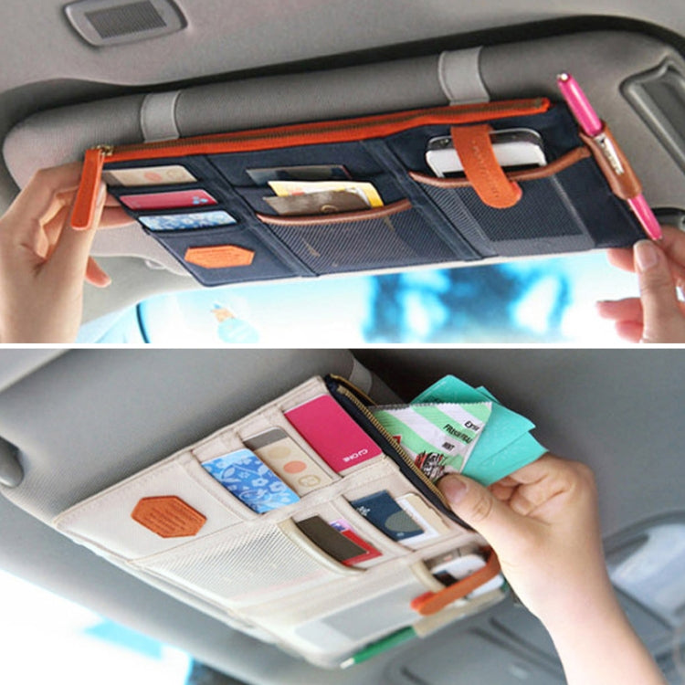 Multi-functional Auto Car Sun Visor Sunglass Holder Card Storage Holder Inner Pouch Bag (Black) - Sunglasses & Glasses Clips by buy2fix | Online Shopping UK | buy2fix