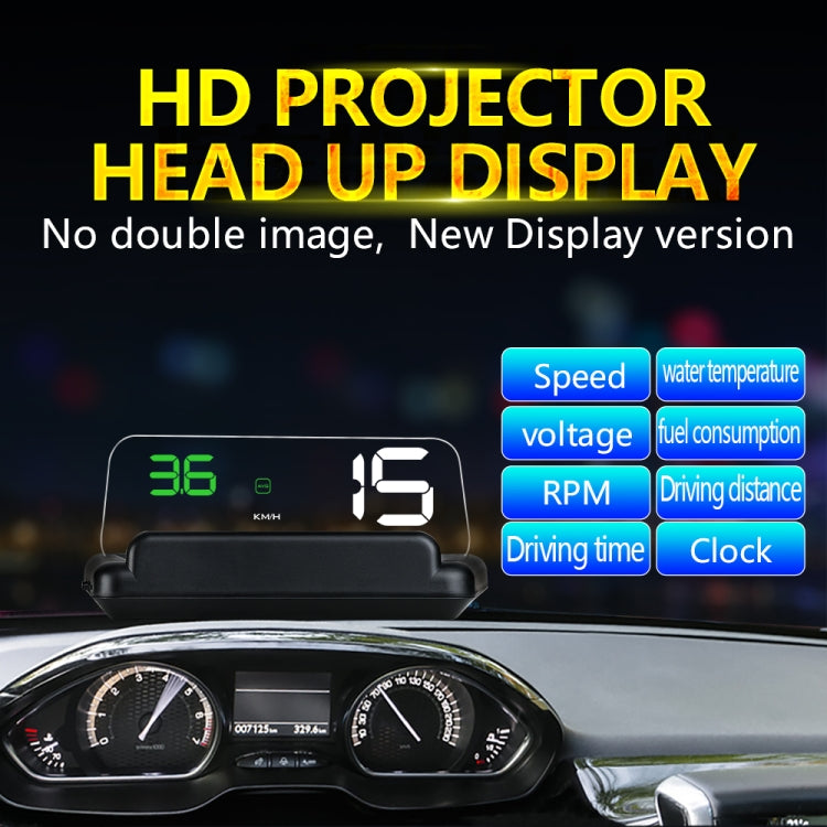 C500 Car HUD Virtual HD Projection Head-up Display, With Adjustable Reflection Board, Speed & RPM & Water Temperature & Oil Consumption & Driving Distance / Time & Voltage Display, Over Speed Alarm, Connect OBD2 Interface(Green) - Head Up Display System by buy2fix | Online Shopping UK | buy2fix