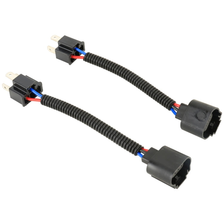 1 Pair H4 Male to H13 Female Bulb Holder Base Male Socket with Wire - Wires by buy2fix | Online Shopping UK | buy2fix