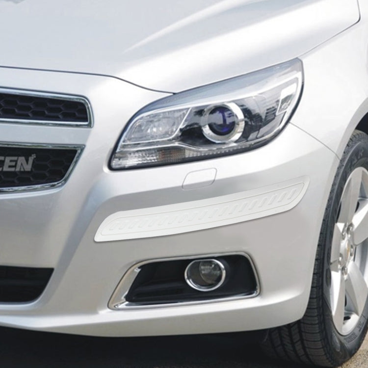2 PCS Universal Car Auto Rubber Body Bumper Guard Protector Strip Sticker(White) by buy2fix