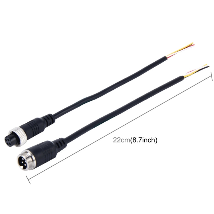 2 PCS M12 Car Auto Monitor Camera DVR Male and Female 4 Pin Video Power Extension Cable Cord, Length: 22cm by buy2fix