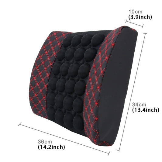 12V Four Season Chemical Fiber Wrapping Lumbar Seat Relaxation Waist Support Cushion for Car Office Family (Red) by buy2fix