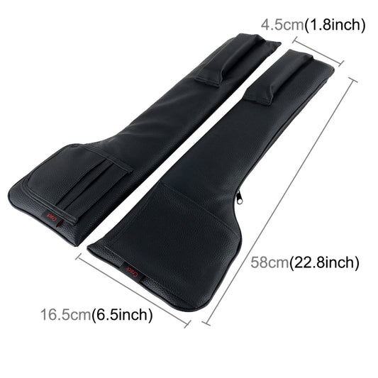 A Pair Universal Car Seat Catcher Gap Console Filler Seat Side Pocket Organizer Catcher Leak-Proof Seat Crevice Storage Bags(Black) by buy2fix