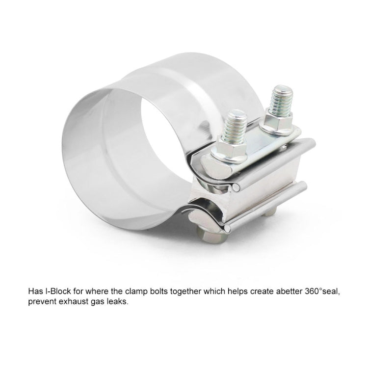 4 inch Car Turbo Exhaust Downpipe Stainless Steel Lap Joint Band Clamp - Booster Cable & Clip by buy2fix | Online Shopping UK | buy2fix