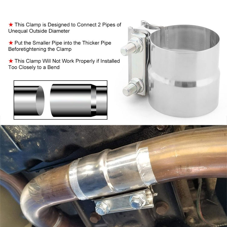4 inch Car Turbo Exhaust Downpipe Stainless Steel Lap Joint Band Clamp - Booster Cable & Clip by buy2fix | Online Shopping UK | buy2fix