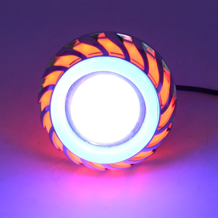 Motorcycle 30W DC 12V-85V LED Headlight Lens Built-in Whirlwind Double Aperture Angle Eyes + Devil Eye(Red Light) by buy2fix