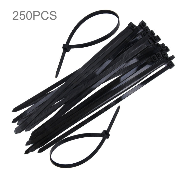 250 PCS 8mm*300mm Nylon Cable Ties(Black) - Booster Cable & Clip by buy2fix | Online Shopping UK | buy2fix