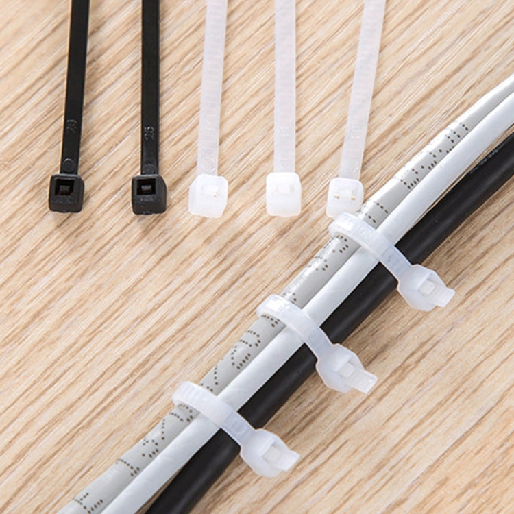 250 PCS 8mm*300mm Nylon Cable Ties(Black) - Booster Cable & Clip by buy2fix | Online Shopping UK | buy2fix