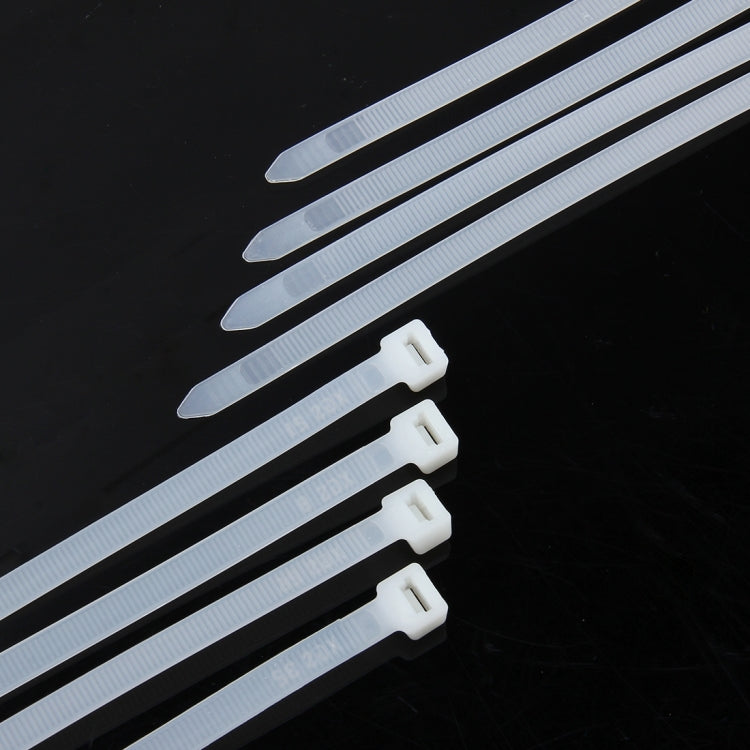 250 PCS 8mm*300mm Nylon Cable Ties(White) - Booster Cable & Clip by buy2fix | Online Shopping UK | buy2fix