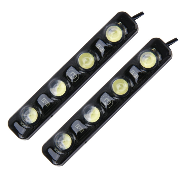 2 PCS 4W 120 LM 6000K DRL Daytime Running Light with 4 SMD-5050 Lamps, DC 12V(White Light) - Running Lights by buy2fix | Online Shopping UK | buy2fix