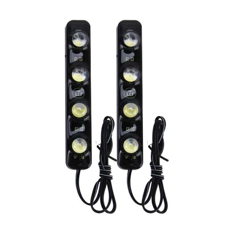 2 PCS 4W 120 LM 6000K DRL Daytime Running Light with 4 SMD-5050 Lamps, DC 12V(White Light) - Running Lights by buy2fix | Online Shopping UK | buy2fix