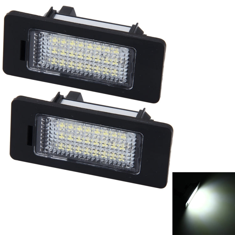 2 PCS License Plate Light with 24 SMD-3528 Lamps for BMW E81/E82/E90/E91/E92/E93/E60/E61/E39 (White Light) - License Plate Lights by buy2fix | Online Shopping UK | buy2fix
