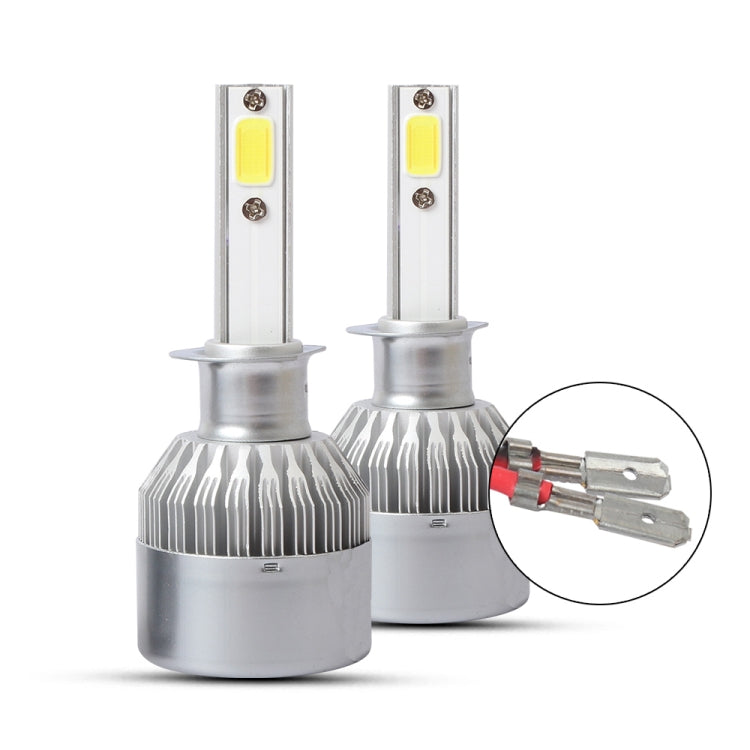 2 PCS H1 18W 1800 LM 3000K IP68 Canbus Constant Current Car LED Headlight with 2 COB Lamps, DC 9-36V(Gold Light) - In Car by buy2fix | Online Shopping UK | buy2fix