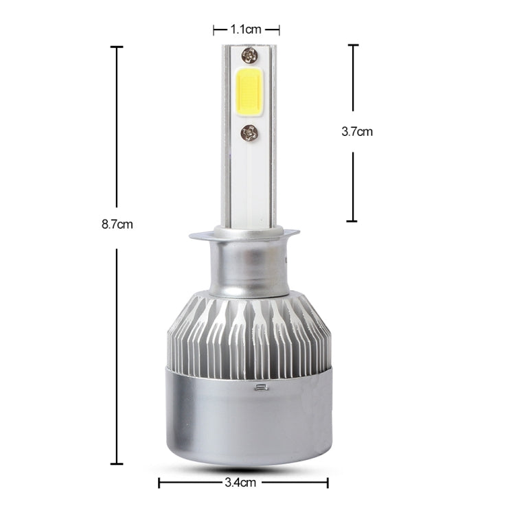 2 PCS H1 18W 1800 LM 3000K IP68 Canbus Constant Current Car LED Headlight with 2 COB Lamps, DC 9-36V(Gold Light) - In Car by buy2fix | Online Shopping UK | buy2fix