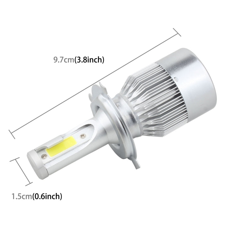 2 PCS H4 18W 1800 LM 6000K IP68 Canbus Constant Current Car LED Headlight with 2 COB Lamps, DC 9-36V(White Light) - LED Headlamps by buy2fix | Online Shopping UK | buy2fix