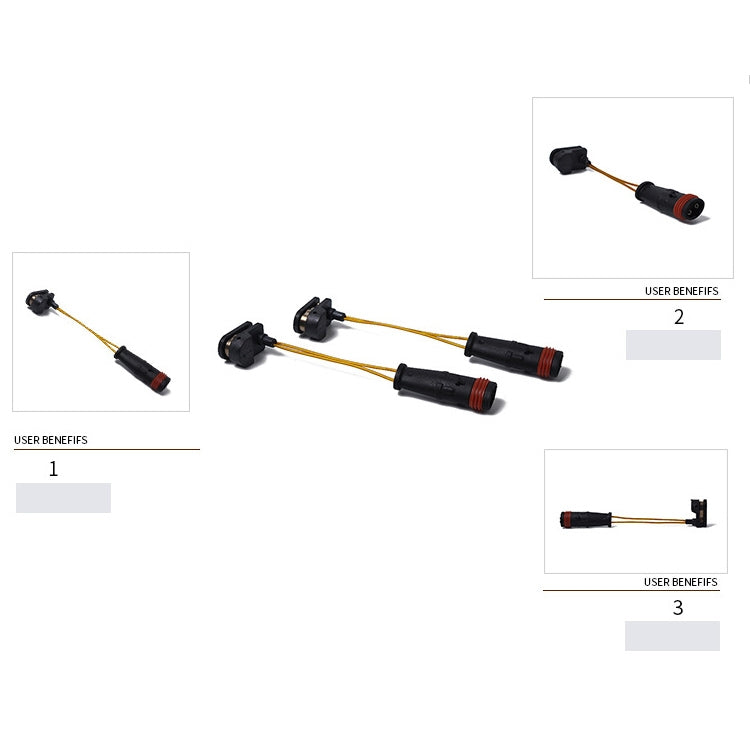 2 PCS Car Front Rear Brake Pad Sensor Cable 1645401017 2205401517 for Mercedes-Benz W164 2005-2010 / W166 2011- - Brake System by buy2fix | Online Shopping UK | buy2fix