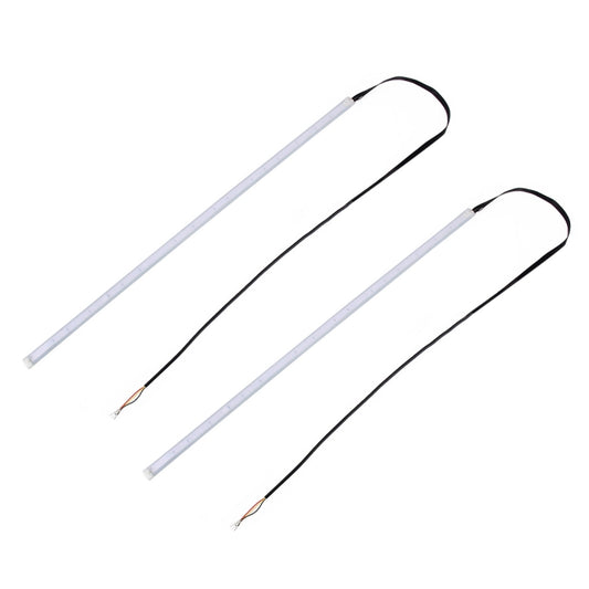 2 PCS 30cm DC12V 4.2W Ultra-thin Car Auto Double Colors Turn Lights / Running Lights, with LED SMD-2835 Lamp Beads (Turn Lights: Yellow Light; Running Lights: Ice Blue Light) by buy2fix