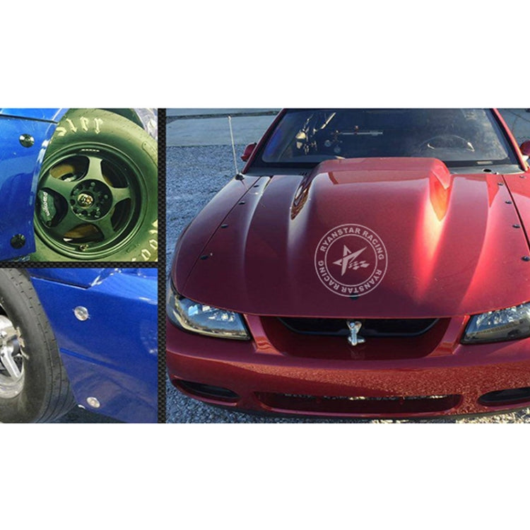 Car Mini Stainless Steel Quick-pins Push Button Billet Hood Pins Lock Clip Kit (Silver) by buy2fix