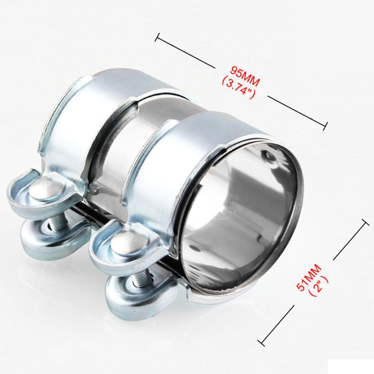 2.0 inch Car Turbo Exhaust Downpipe Low carbon Stainless Steel Lap Joint Band Clamp by buy2fix