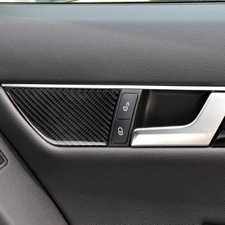 2 PCS Car Carbon Fiber Seat Adjustment Panel Decorative Sticker for Mercedes-Benz W204 2007-2013 by buy2fix