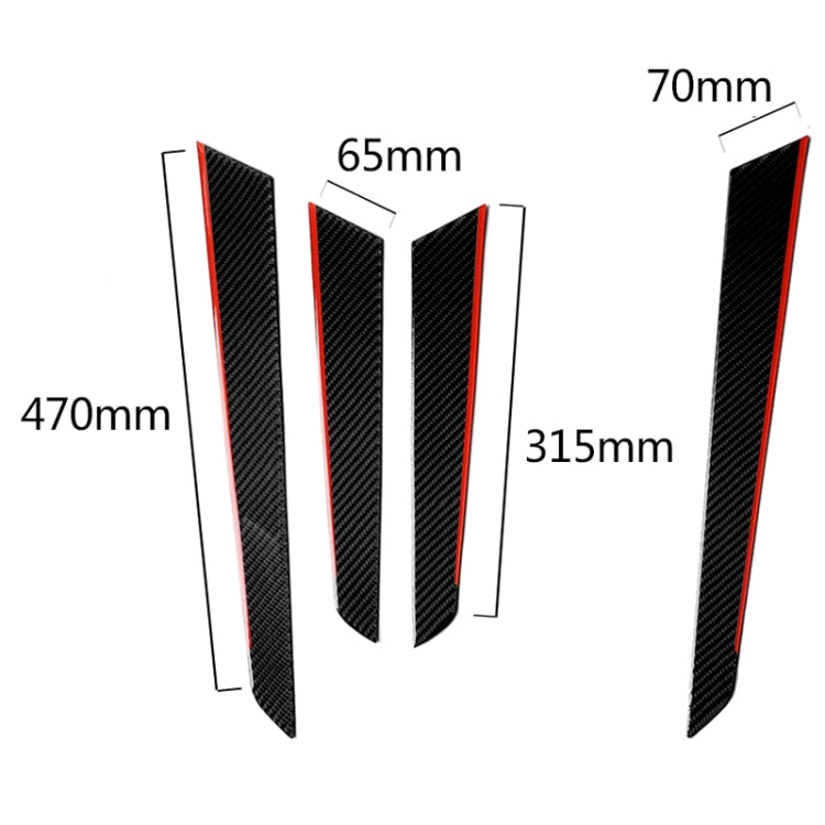 4 PCS Car Carbon Fiber Red Inner Door Panel Decorative Sticker for Mercedes-Benz W204 2007-2013 - Car Interior Mouldings by buy2fix | Online Shopping UK | buy2fix