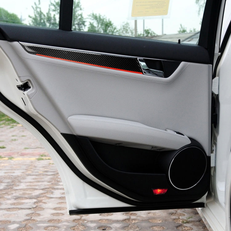 4 PCS Car Carbon Fiber Red Inner Door Panel Decorative Sticker for Mercedes-Benz W204 2007-2013 - Car Interior Mouldings by buy2fix | Online Shopping UK | buy2fix
