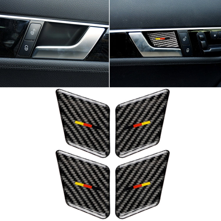 4 PCS Car German Flag Carbon Fiber Door Inner Handle Wrist Panel Decorative Sticker for Mercedes-Benz C Class 2007-2013 / E Class 2009-2016 - Car Interior Mouldings by buy2fix | Online Shopping UK | buy2fix