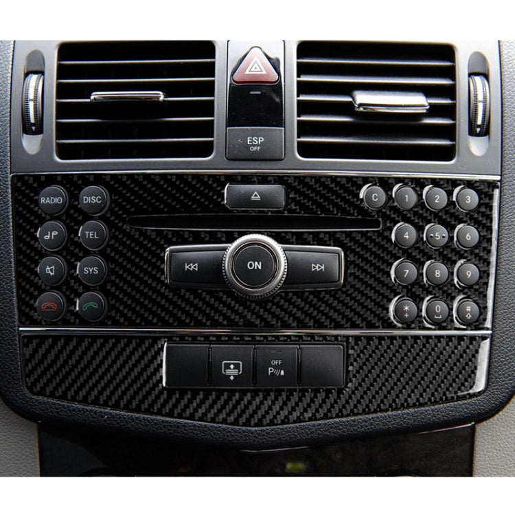 Car Carbon Fiber Center Console Panel Decorative Sticker for Mercedes-Benz W204 C Class 2007-2010 by buy2fix