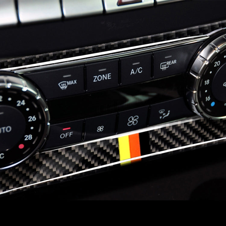 Car German Flag Carbon Fiber Air Conditioning Knob Control Panel Decorative Sticker for Mercedes-Benz W204 C Class 2011-2013 by buy2fix