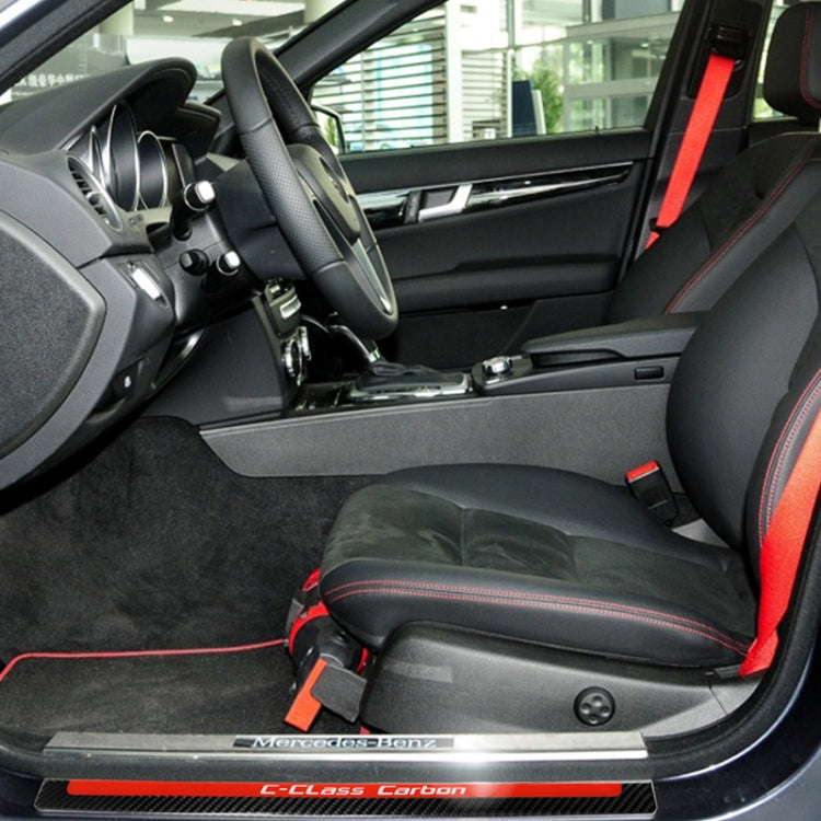 4 PCS Car Carbon Fiber Threshold Decorative Sticker for Mercedes-Benz W204 C Class 2007-2013 by buy2fix