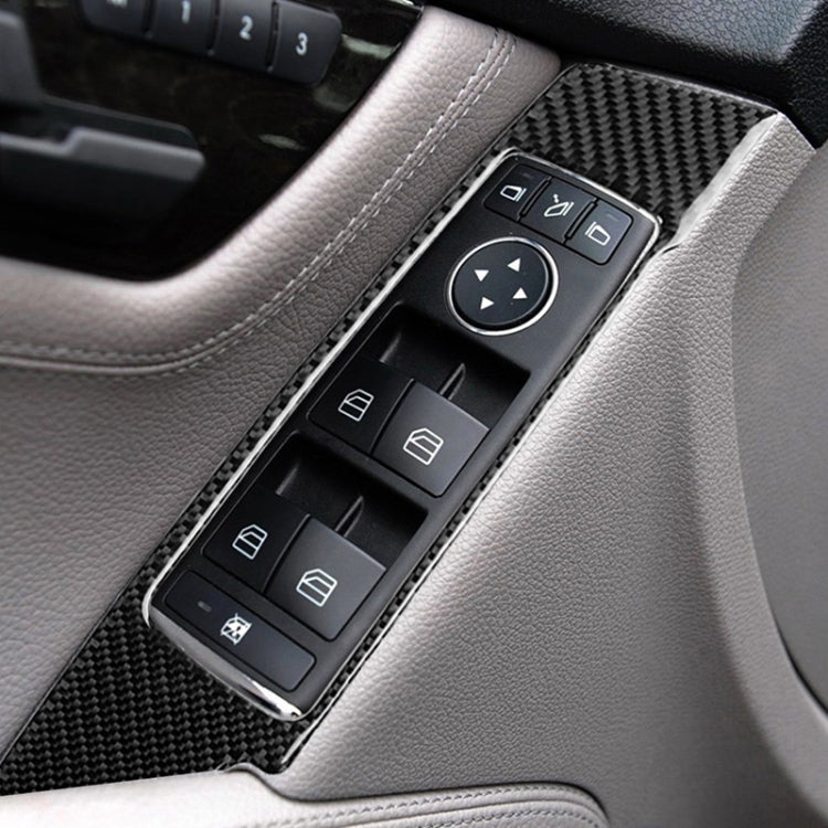 2 PCS Car Carbon Fiber Window Lift Panel Decorative Sticker for Mercedes-Benz W204 C Class 2007-2013, Left Drive by buy2fix