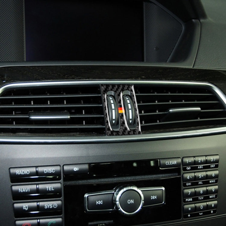 Car German Flag Carbon Fiber Intermediate Air Outlet Panel Decorative Sticker for Mercedes-Benz W204 2011-2013 by buy2fix
