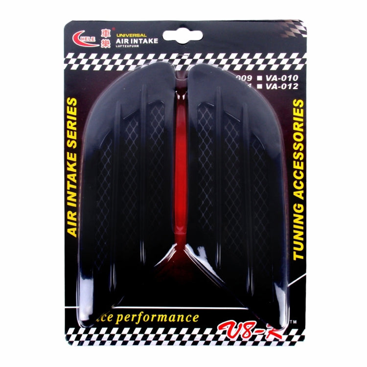 2 PCS Euro Style Plastic Decorative Air Flow Intake Turbo Bonnet Hood Side Vent Grille Cover With Self-adhesive Sticker(Black) by buy2fix