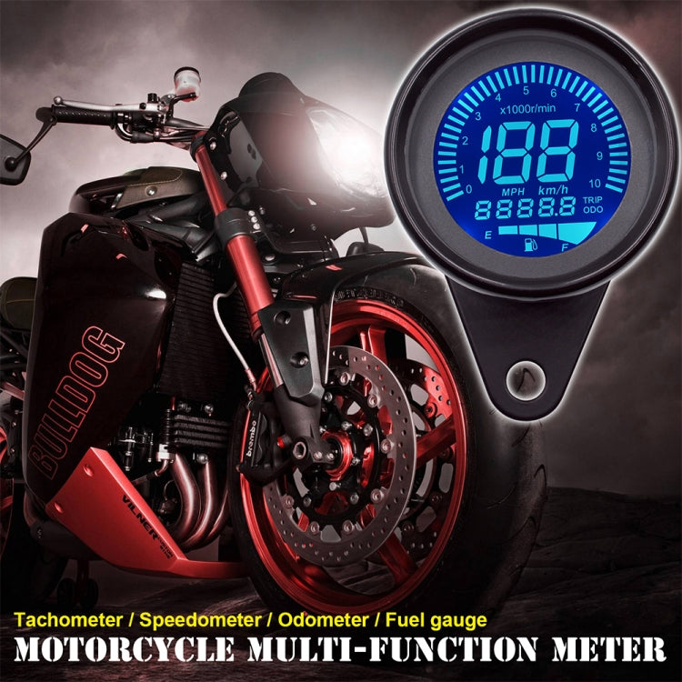 CS-636B1 Motorcycle Multi-functional Modification Instrumentation Motorcycle Odometer Speedometer Tachometer Oil Gauge (Black) by buy2fix