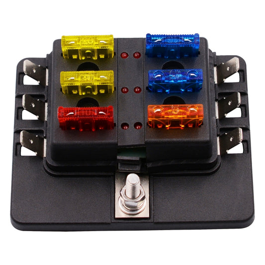 1 in 6 Out Fuse Box PC Terminal Block Fuse Holder Kits with LED Warning Indicator for Auto Car Truck Boat - Fuse by buy2fix | Online Shopping UK | buy2fix