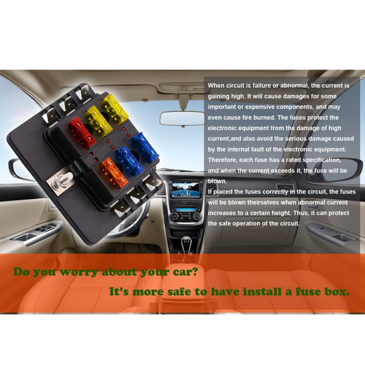 1 in 6 Out Fuse Box PC Terminal Block Fuse Holder Kits with LED Warning Indicator for Auto Car Truck Boat - Fuse by buy2fix | Online Shopping UK | buy2fix