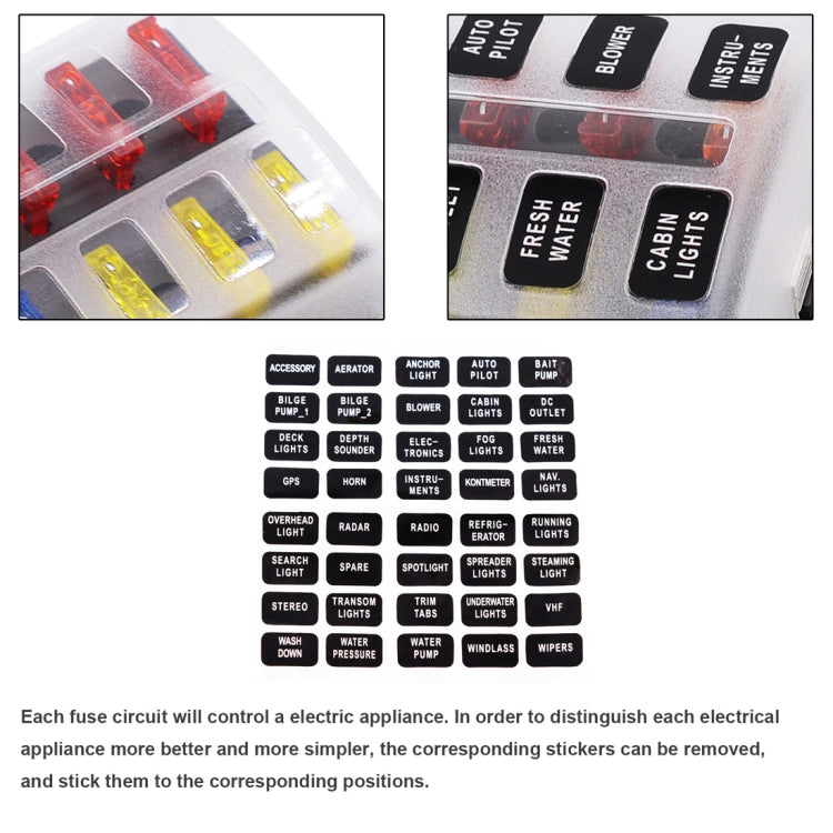 1 in 6 Out Fuse Box PC Terminal Block Fuse Holder Kits with LED Warning Indicator for Auto Car Truck Boat - Fuse by buy2fix | Online Shopping UK | buy2fix