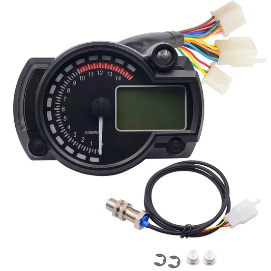 Motorcycle Modified Instrument Panel 12V LCD Display Adjustable Mile Oil Meter Water Temperature Meter Mileage 2-4 Cylinder by buy2fix