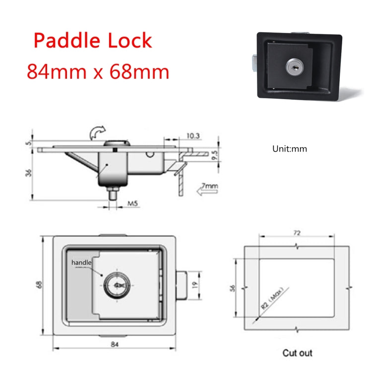 Black Paddle Entry Door Latch & Keys Tool Box for Trailer / Yacht / Truck by buy2fix
