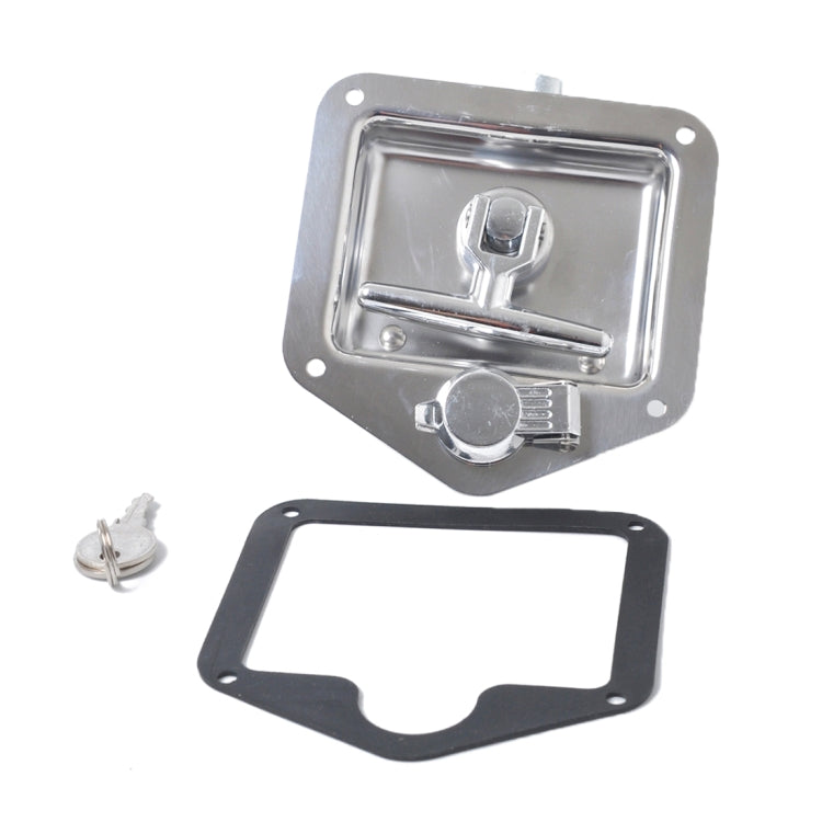 Folding T Handle Lock Stainless Steel Flush Mount Tool Box for Trailer / Yacht / Truck - Locks & Hasps by buy2fix | Online Shopping UK | buy2fix