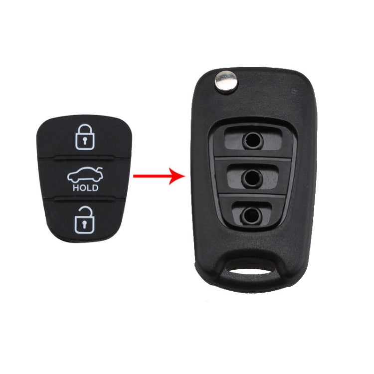 Replacement 3 Buttons Silicone Pad for Hyundai / Kia Car Key Shell, without Battery - Car Key Cases by buy2fix | Online Shopping UK | buy2fix