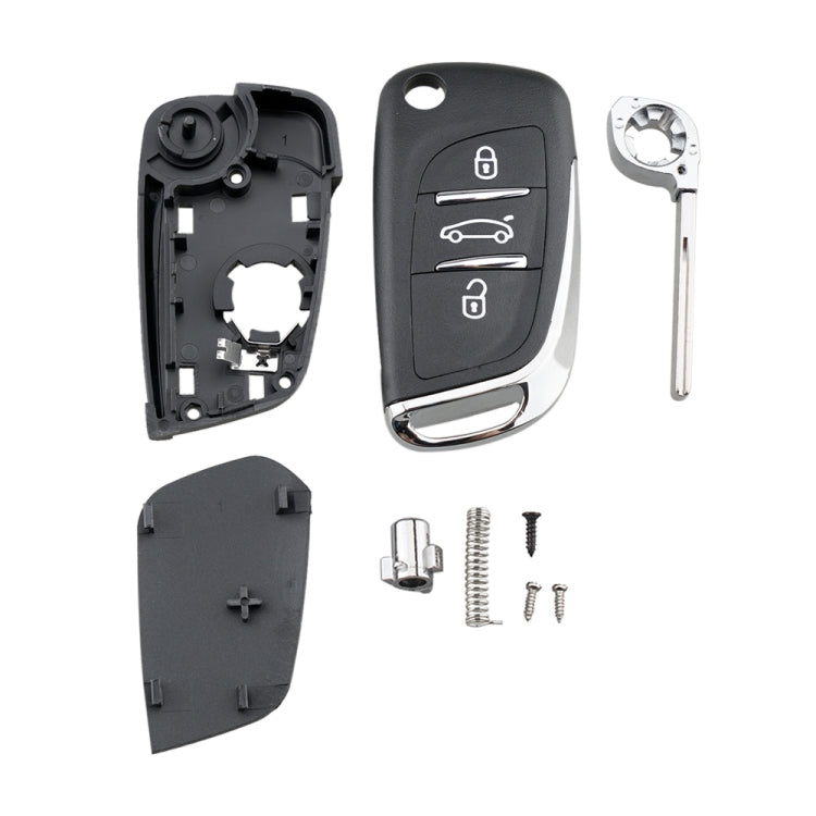 For PEUGEOT Car Keys Replacement 3 Buttons Car Key Case with Grooved and Holder by buy2fix