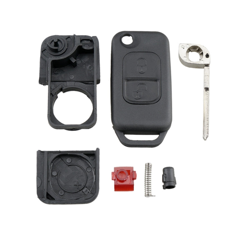 For Mercedes-Benz Car Keys Replacement 2 Buttons Car Key Case with Foldable Key Blade - Car Key Cases by buy2fix | Online Shopping UK | buy2fix