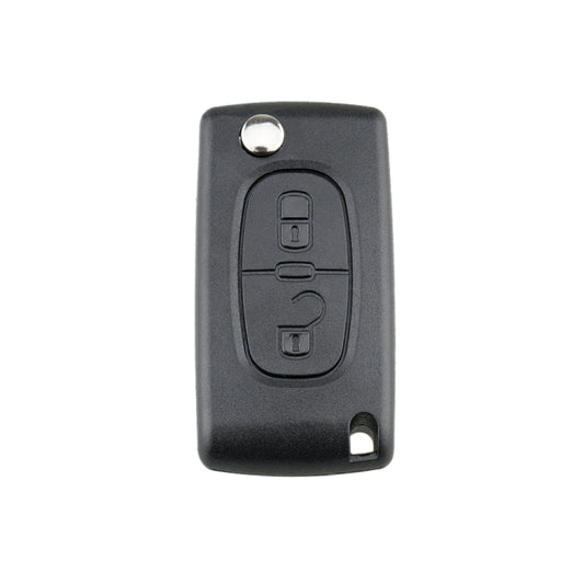 For PEUGEOT Car Keys Replacement 2 Buttons Square Car Key Case with Grooved and Holder by buy2fix