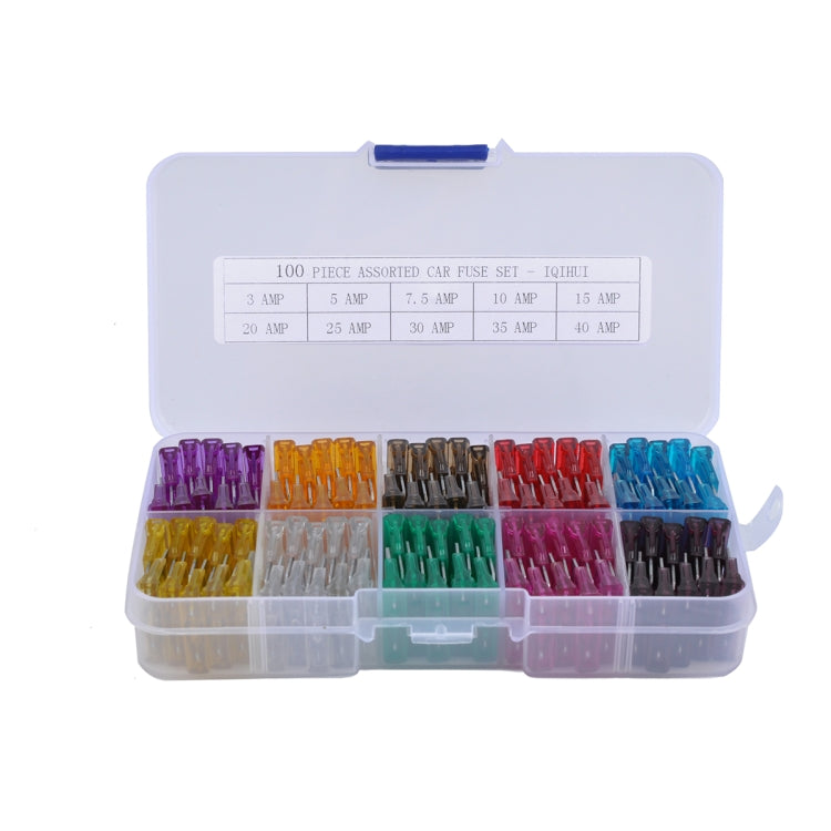 100 PCS Mix Assorted Car Motorcycle Truck Blade Fuse Set 3A 5A 7.5A 10A 15A 20A 25A 30A 35A 40A with Huse Holder - Fuse by buy2fix | Online Shopping UK | buy2fix
