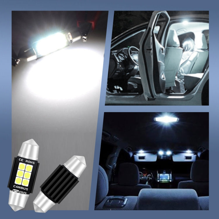 2 PCS 36mm DC12V-24V 3W 6000K 660LM 6LEDs SMD-3030 Car Reading Lamp / License Plate Light - License Plate Lights by buy2fix | Online Shopping UK | buy2fix