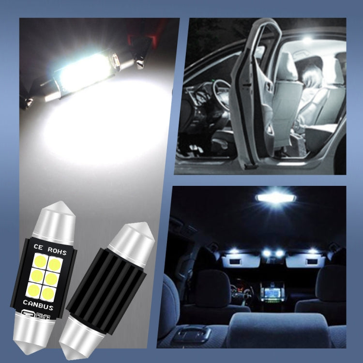 2 PCS 39mm DC12V-24V 3W 6000K 660LM 6LEDs SMD-3030 Car Reading Lamp / License Plate Light - License Plate Lights by buy2fix | Online Shopping UK | buy2fix